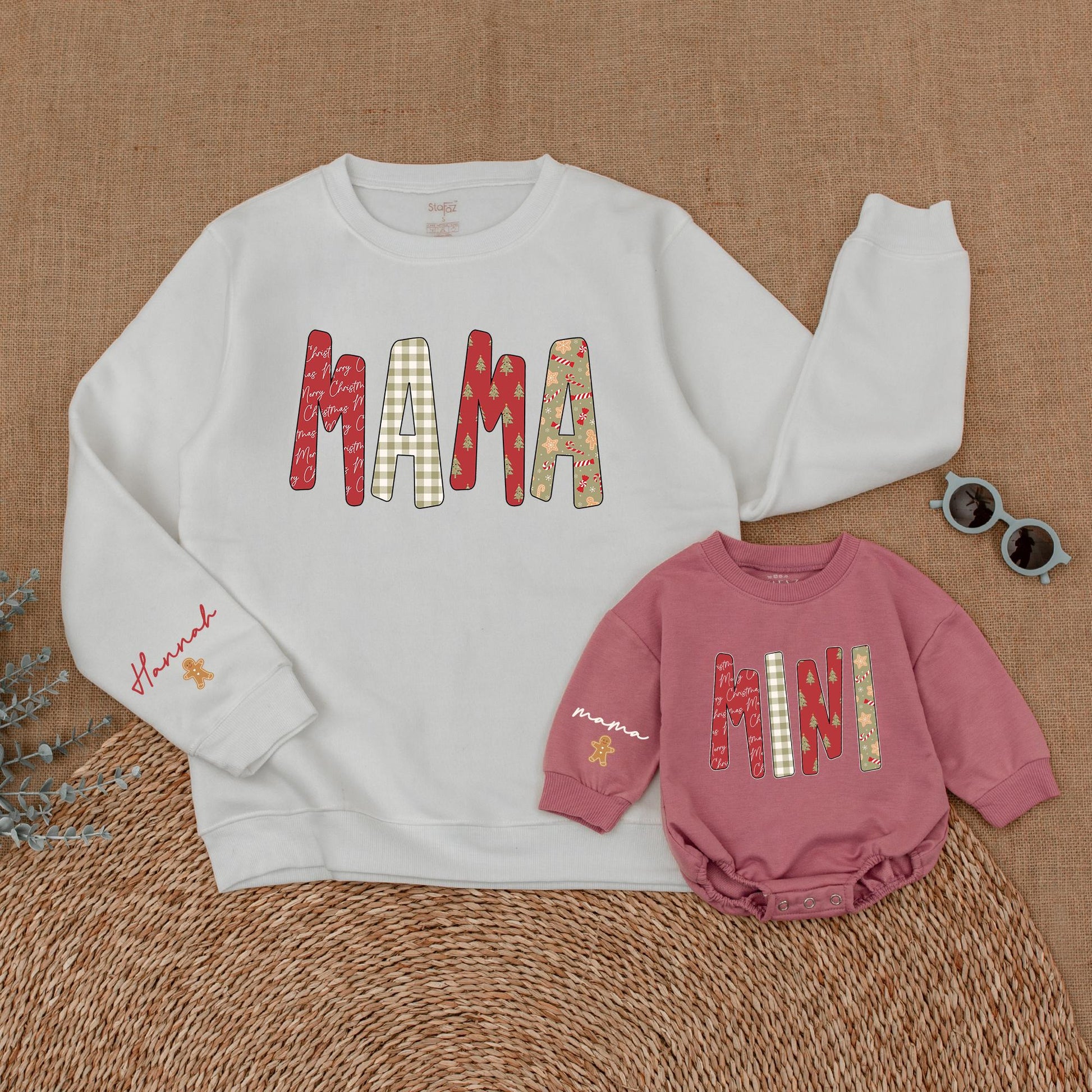 Mommy & Me Retro Christmas Sweatshirts: Family Matching Holiday Outfits