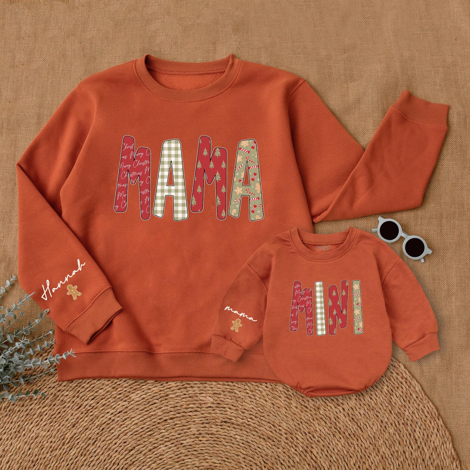 Mommy & Me Retro Christmas Sweatshirts: Family Matching Holiday Outfits