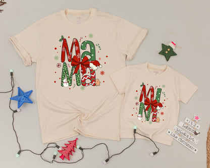 Vintage Christmas Mommy and Me Matching Shirts for Family Festivity