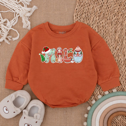 Personalized Christmas Baby Romper & Cozy Holiday Outfit Set