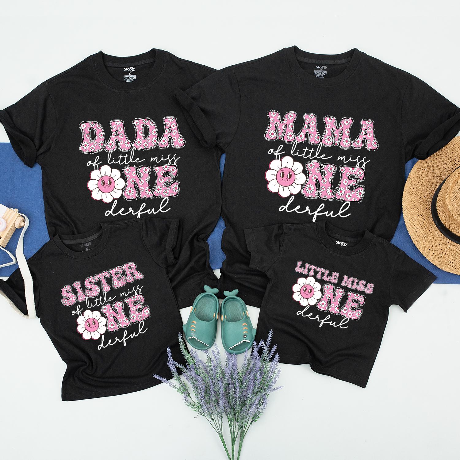Little Miss ONEderful Birthday Shirts - Family Matching Outfit