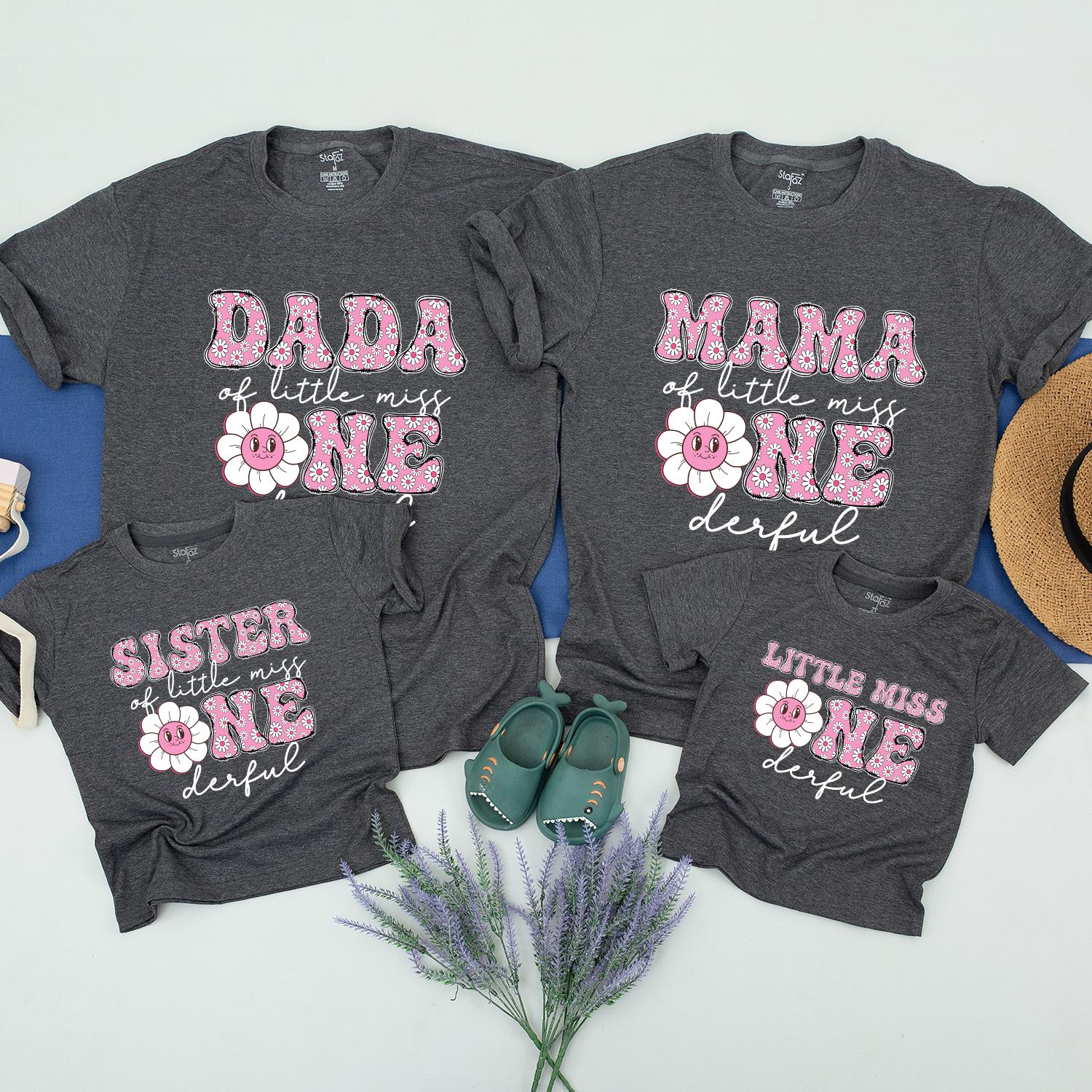 Little Miss ONEderful Birthday Shirts - Family Matching Outfit