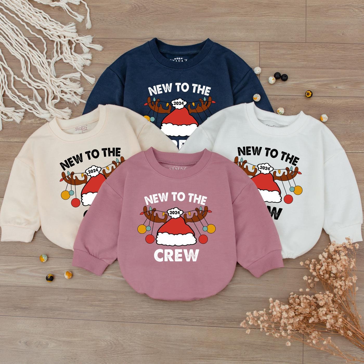 Baby's First Christmas Bodysuit - Cute Unisex Santa Holiday Outfit
