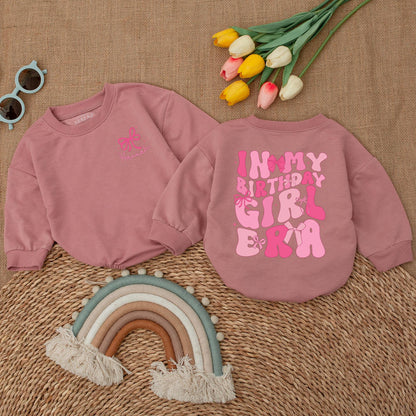 Birthday Girl Pink Bow Romper: Personalized Infant Celebration Outfit