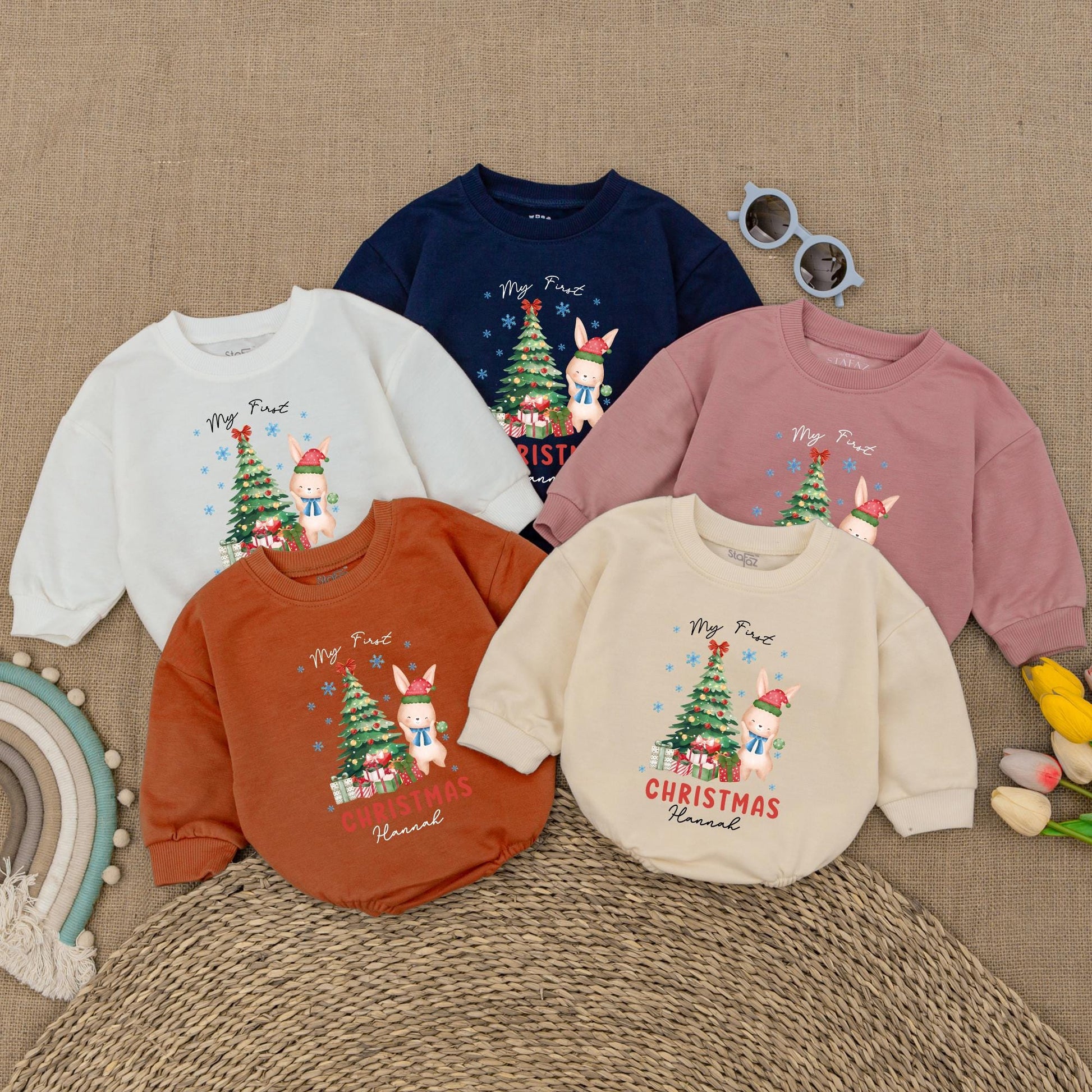 First Christmas Baby Bodysuit - Personalized Outfit & Gift Romper  