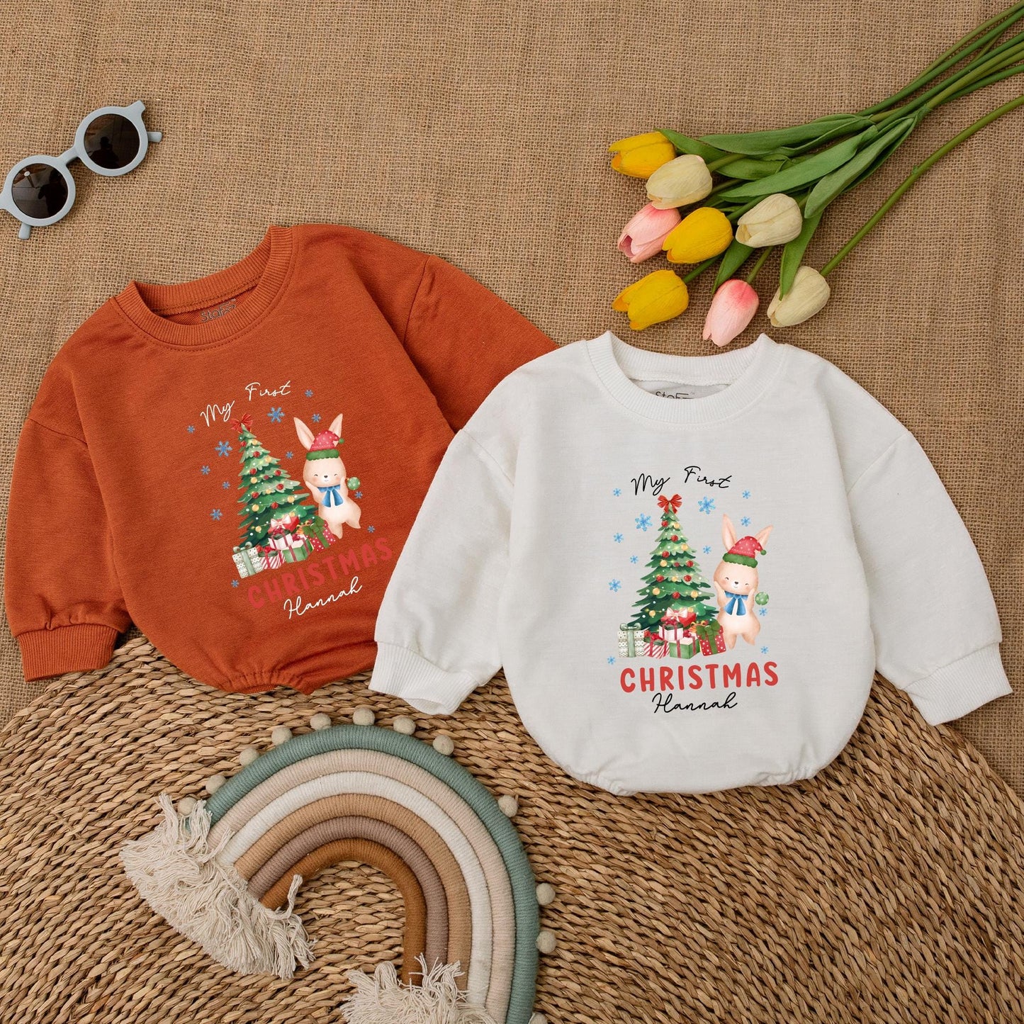 First Christmas Baby Bodysuit - Personalized Outfit & Gift Romper  