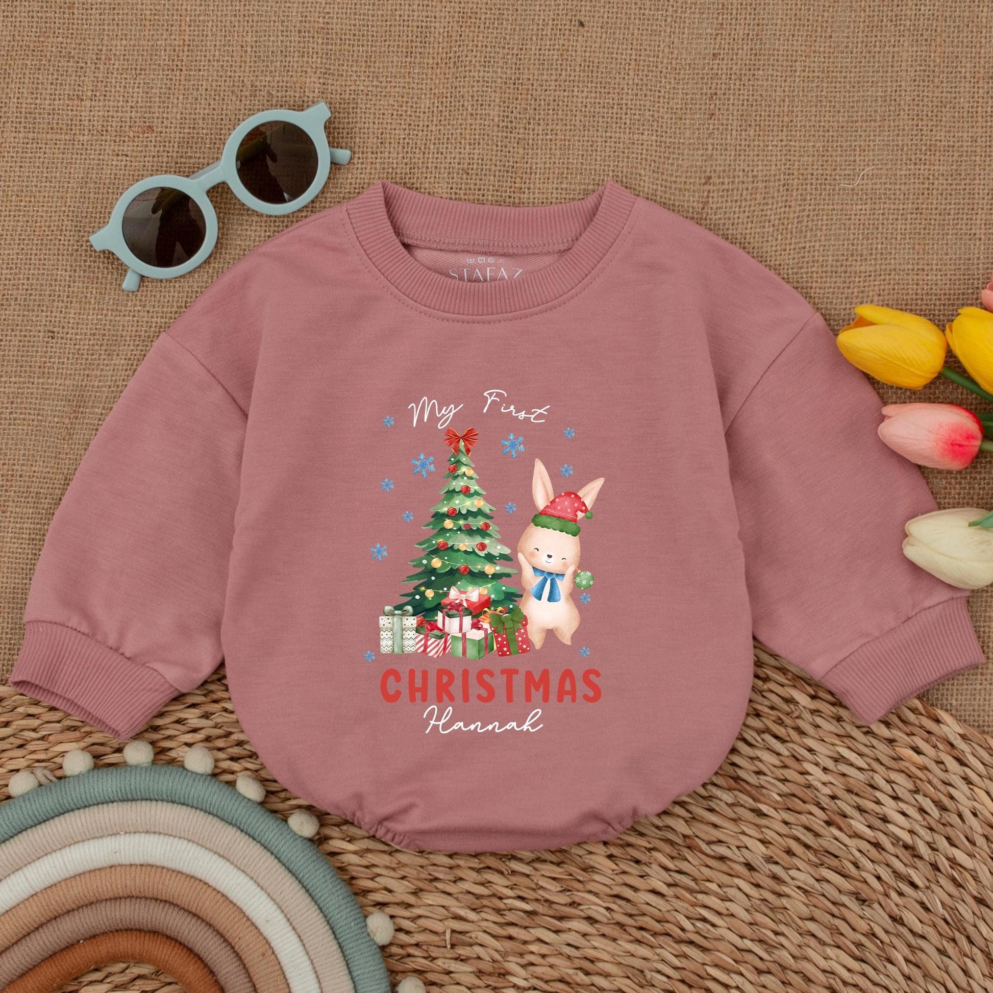 First Christmas Baby Bodysuit - Personalized Outfit & Gift Romper  