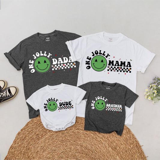 Festive Family Christmas Tees, One Jolly Dude Romper, Mommy & Me Set