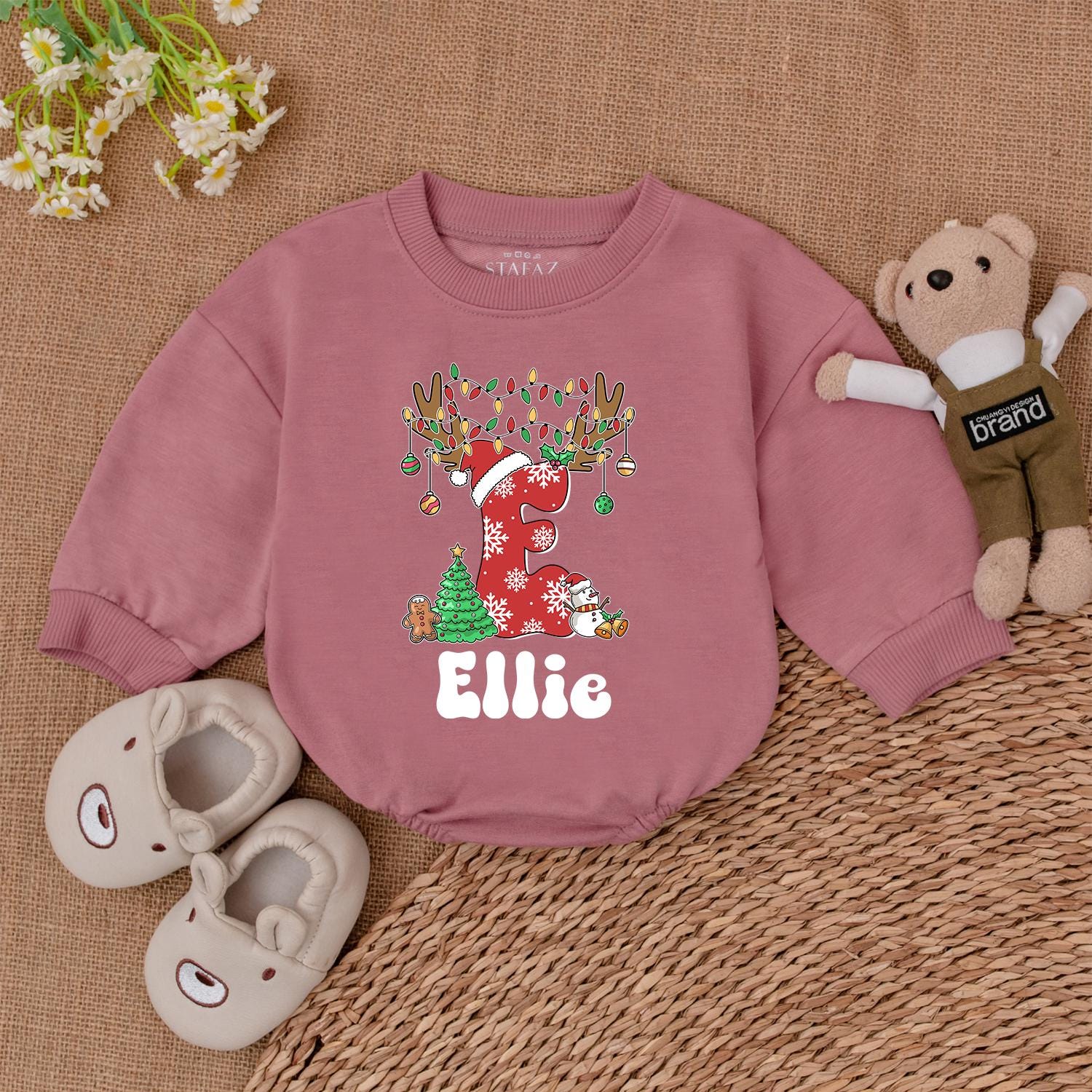Custom Baby Christmas Romper – 1st Xmas Outfit & Baby Shower Gift