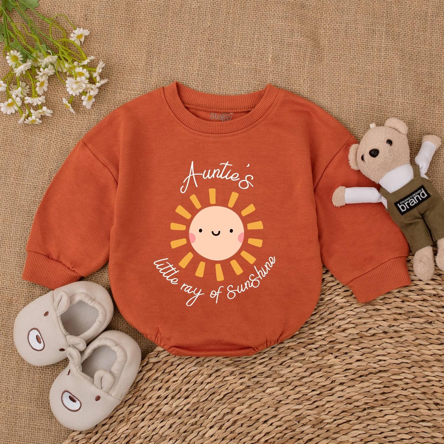 Auntie's Sunshine Baby Romper - Ideal Baby Shower or Birthday Gift  