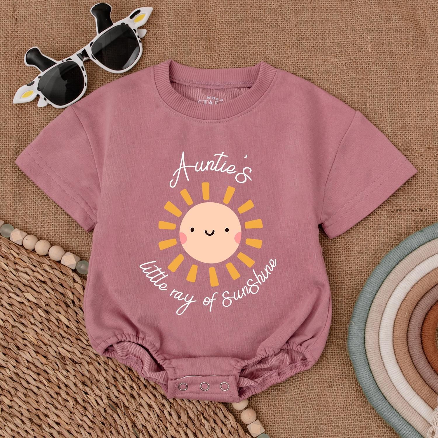 Auntie's Sunshine Baby Romper - Ideal Baby Shower or Birthday Gift  