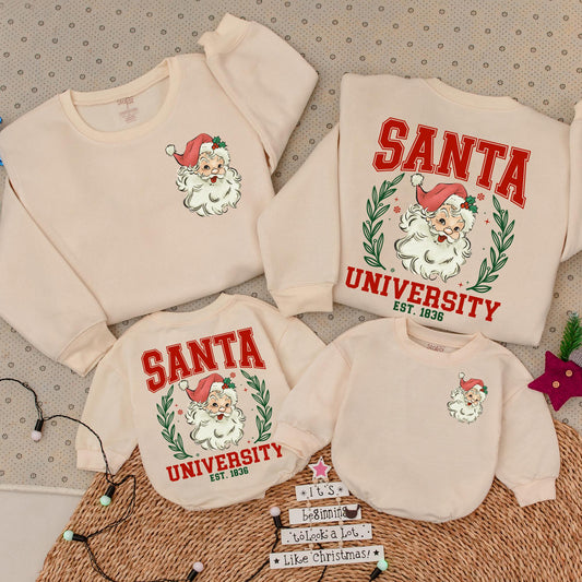Santa Claus 2-Sided Crewneck | Festive Family Christmas Sweatshirt  