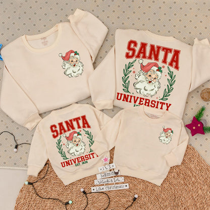 Santa Claus 2-Sided Crewneck | Festive Family Christmas Sweatshirt  