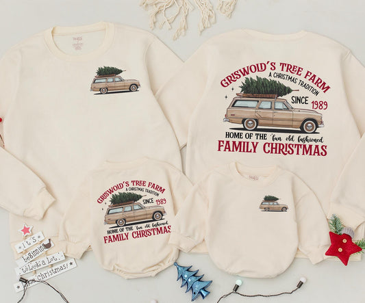 Griswold's Christmas Tree Farm Vintage Station Wagon Sweatshirt Family Tradition Cozy Christmas Gift