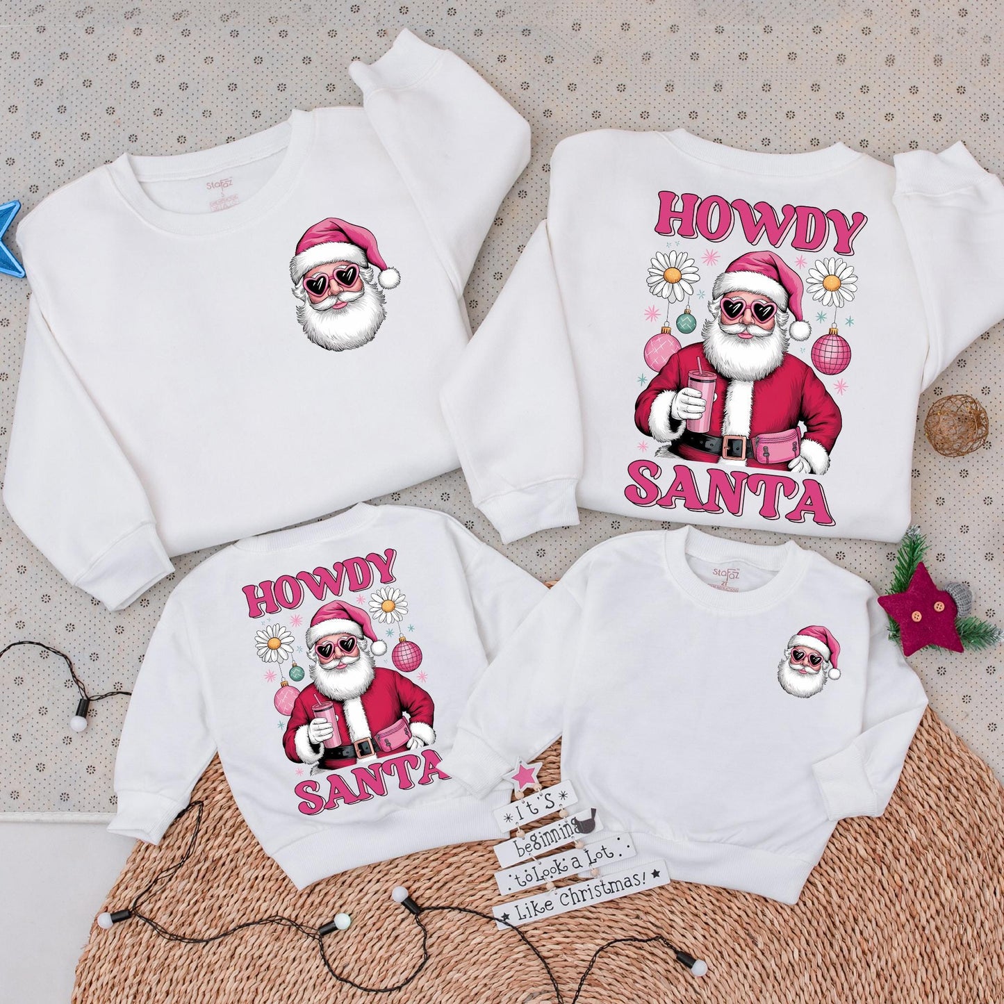Matching Pink Santa Sweatshirt & Romper | Cozy Holiday Gift Set