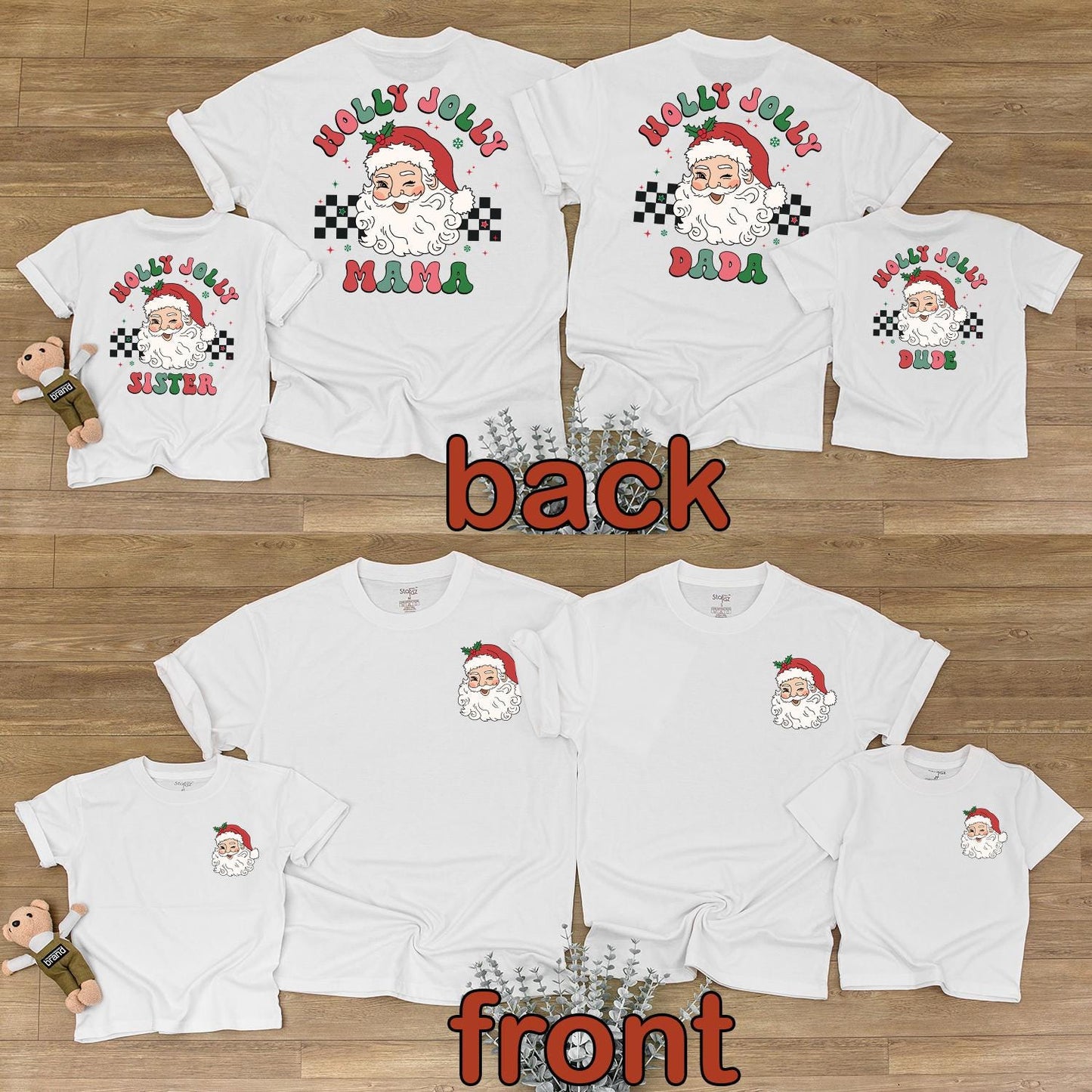 Holly Jolly Family Christmas Shirt - Retro Mama and Mini Tee
