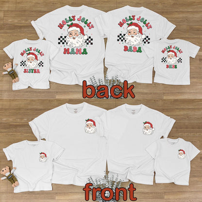 Holly Jolly Family Christmas Shirt - Retro Mama and Mini Tee