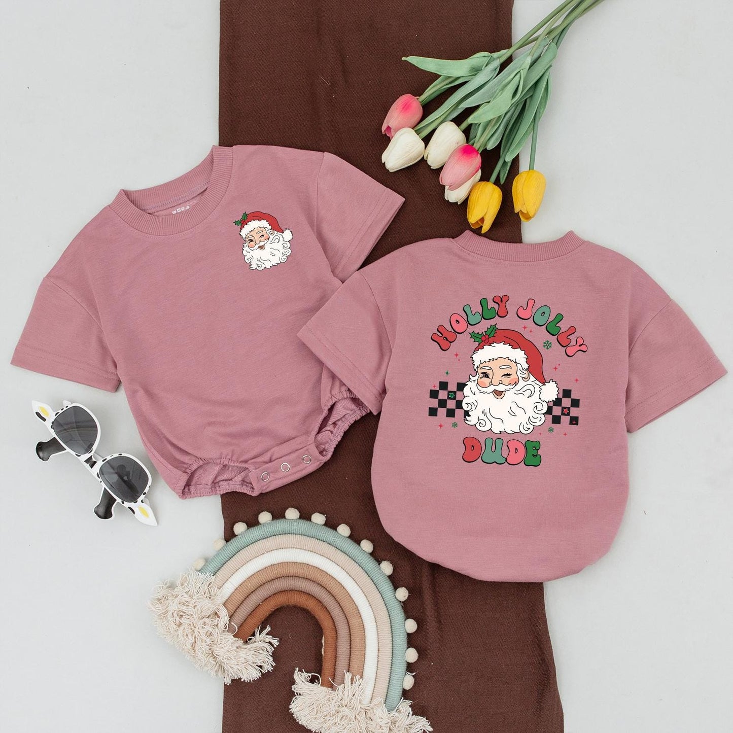 Holly Jolly Family Christmas Shirt - Retro Mama and Mini Tee