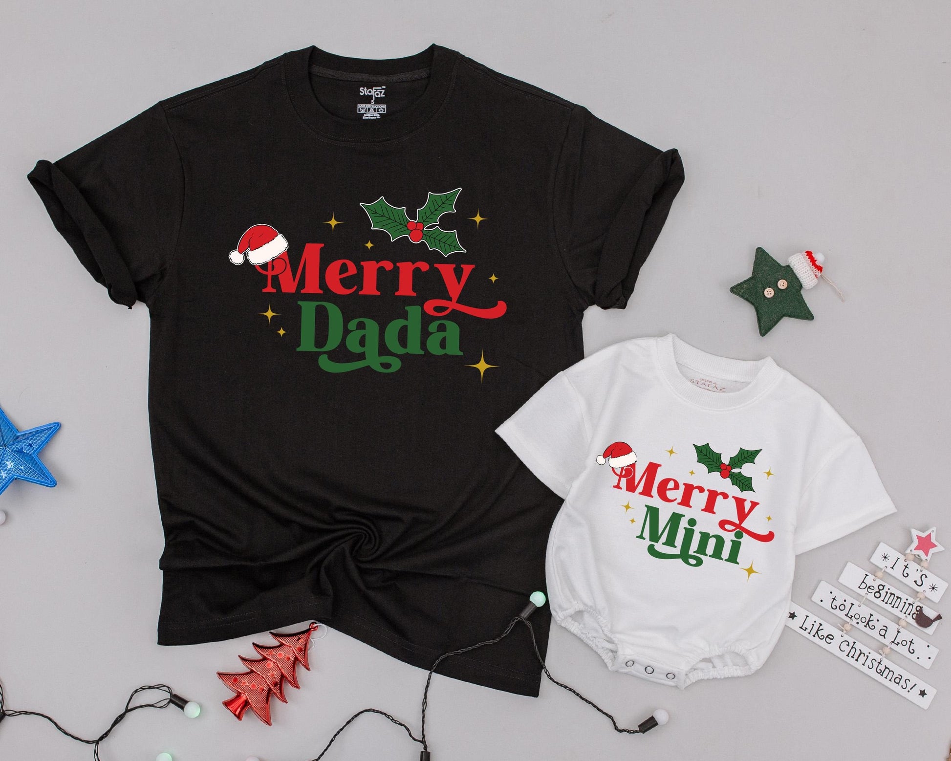 Matching Merry Christmas Family Shirts: Retro Holiday Design for Mom, Dad & Baby! First Christmas Outfit