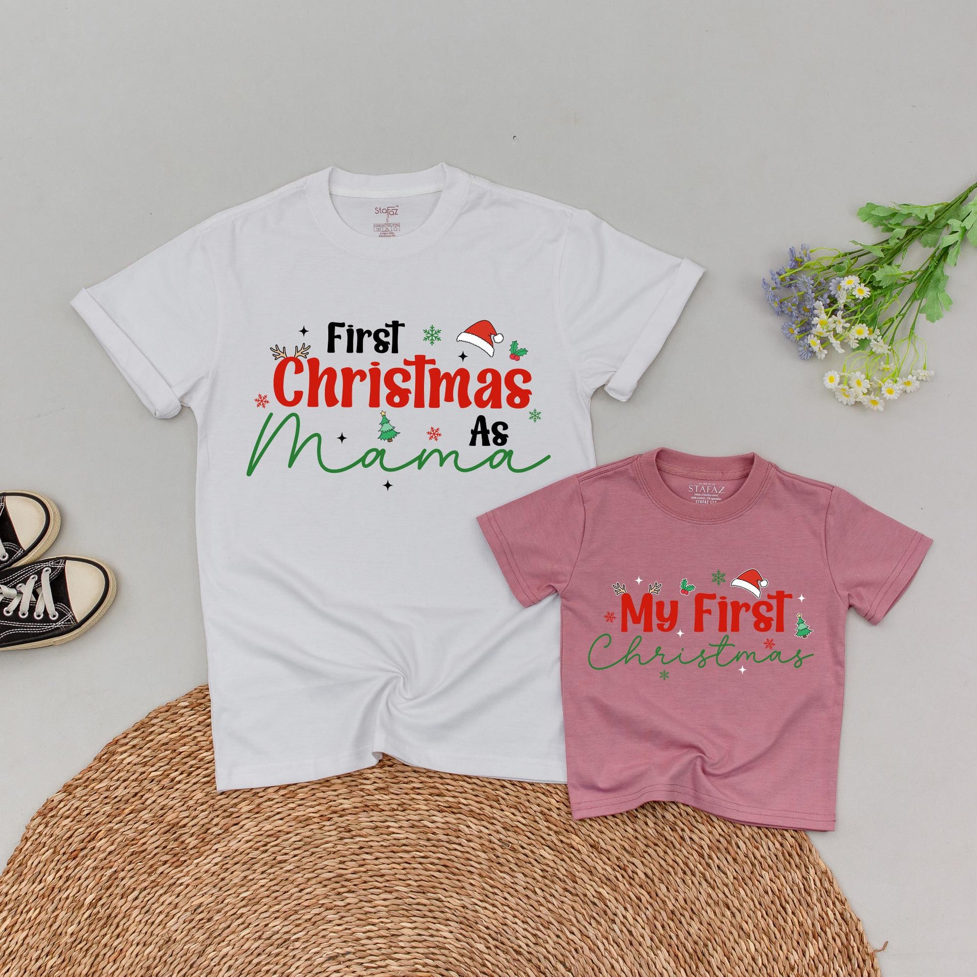 Matching Family Christmas Shirts | Merry Mama & Mini Festive Outfits