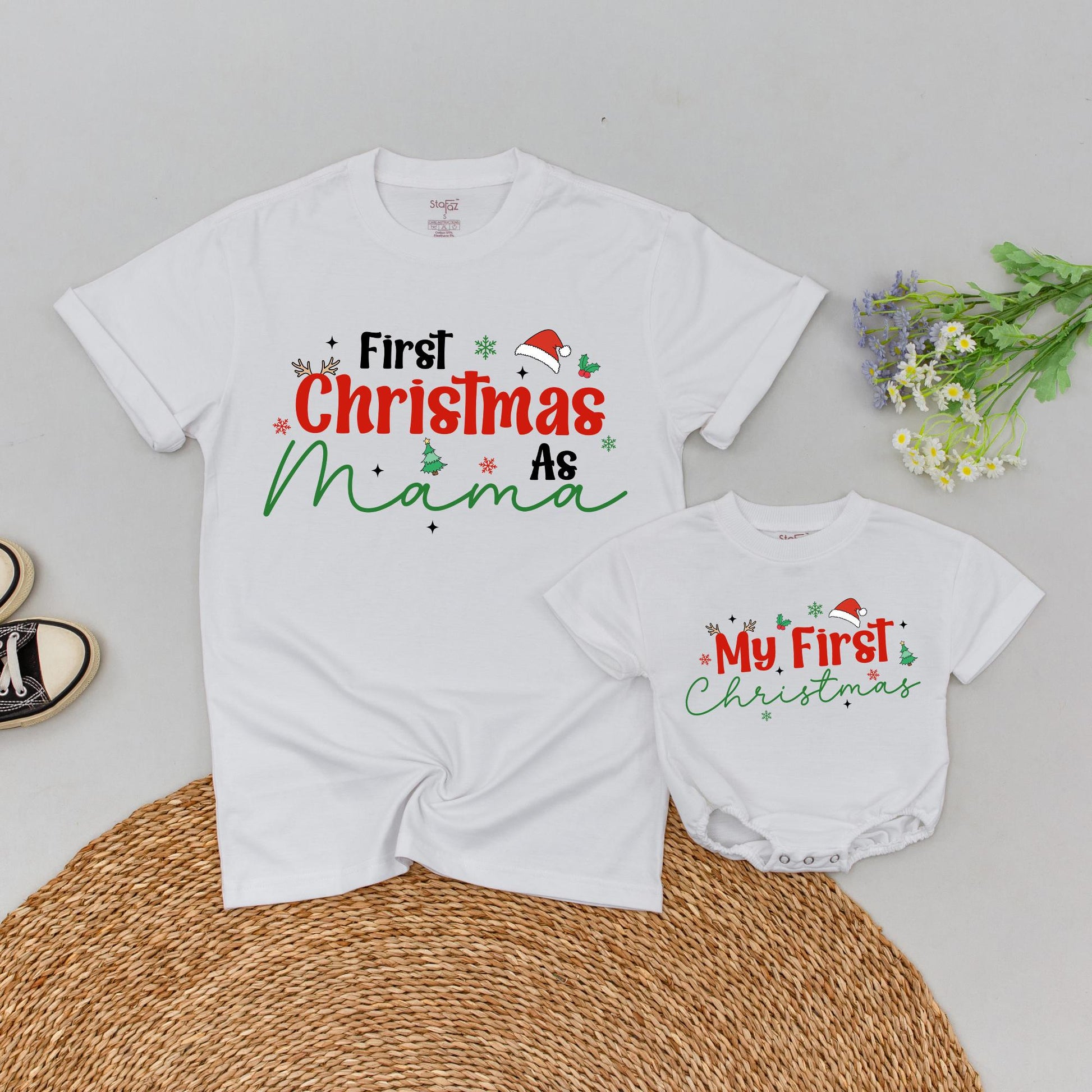 Matching Family Christmas Shirts | Merry Mama & Mini Festive Outfits