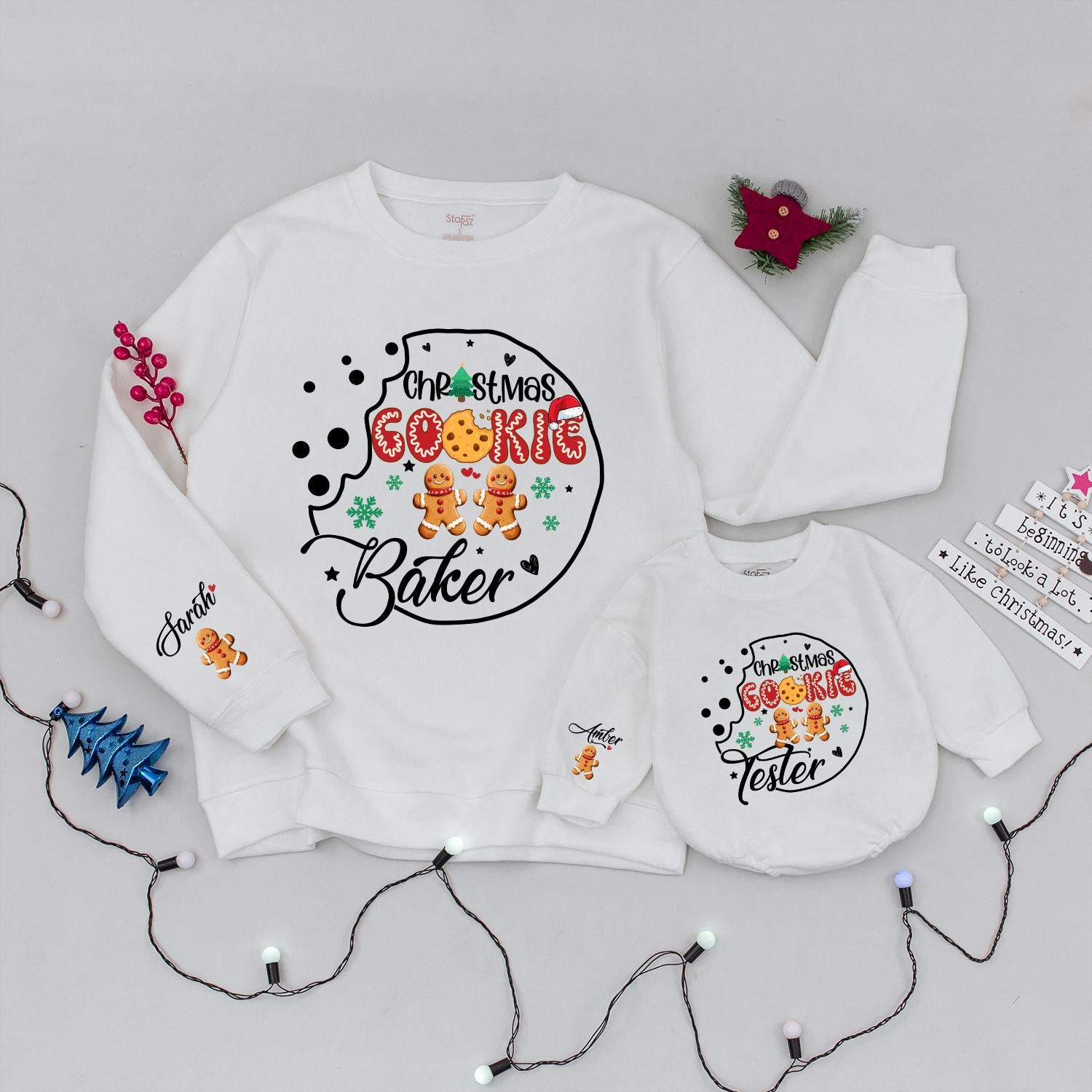 Christmas Cookie Baking Crewneck, Retro Holiday Sweater for Cookie Lover, Baker, & Tester! Festive Christmas Gift, Family Baking Shirt, Comfy & Cute! (139 chars)