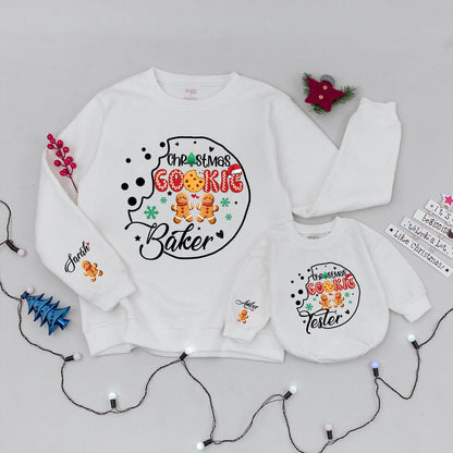 Christmas Cookie Baking Crewneck, Retro Holiday Sweater for Cookie Lover, Baker, & Tester! Festive Christmas Gift, Family Baking Shirt, Comfy & Cute! (139 chars)