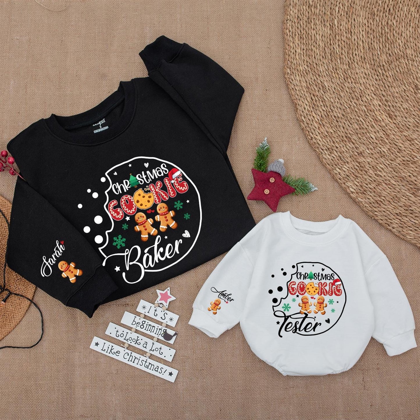 Christmas Cookie Baking Crewneck, Retro Holiday Sweater for Cookie Lover, Baker, & Tester! Festive Christmas Gift, Family Baking Shirt, Comfy & Cute! (139 chars)