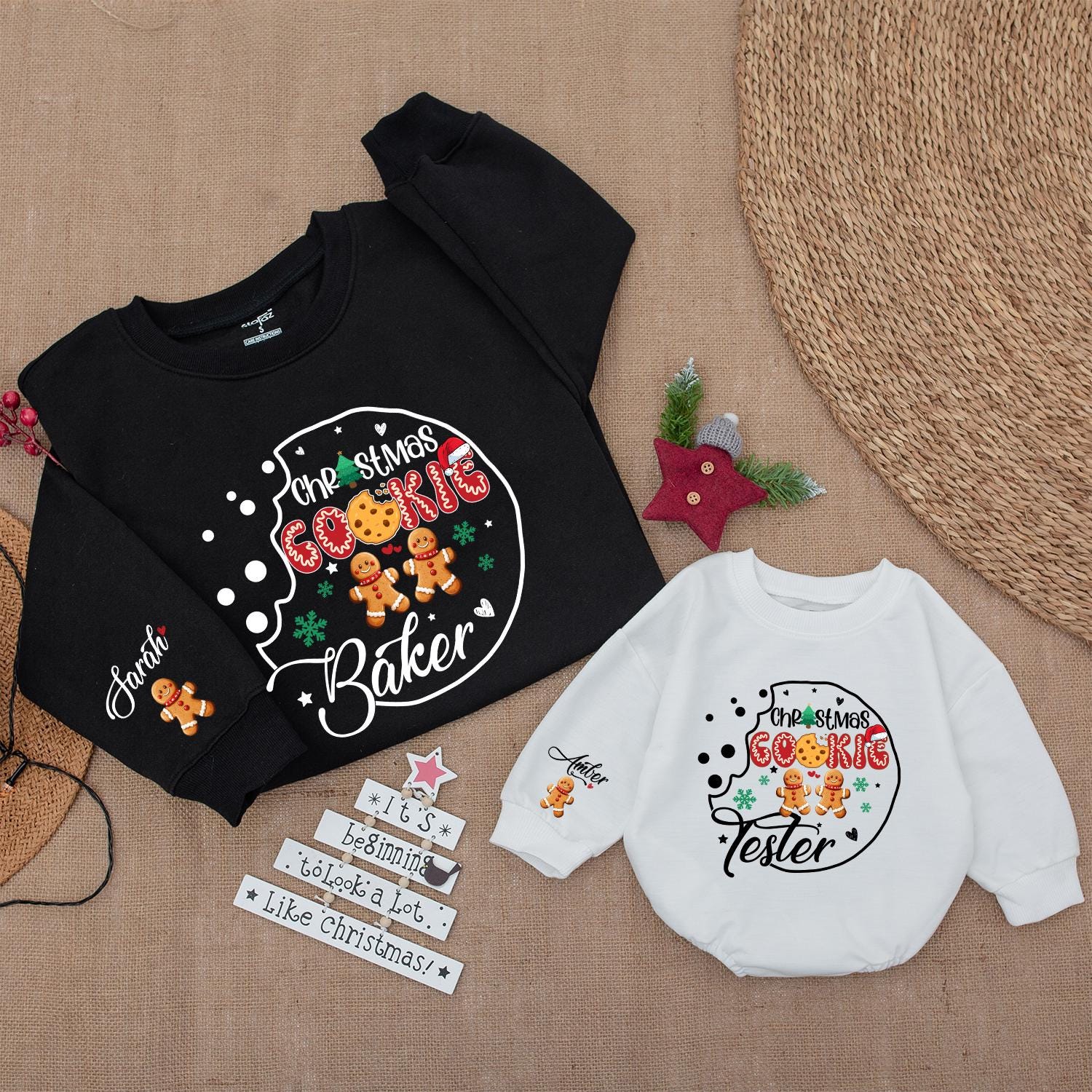 Christmas Cookie Baking Crewneck, Retro Holiday Sweater for Cookie Lover, Baker, & Tester! Festive Christmas Gift, Family Baking Shirt, Comfy & Cute! (139 chars)