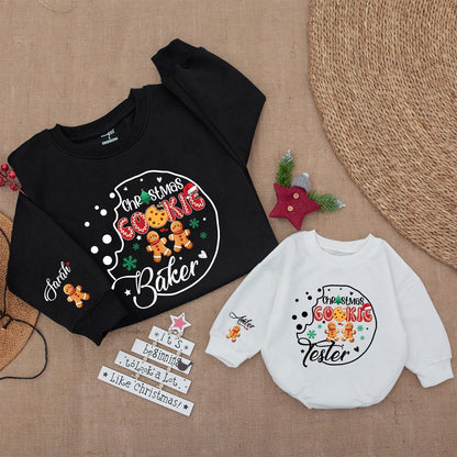 Christmas Cookie Baking Crewneck, Retro Holiday Sweater for Cookie Lover, Baker, & Tester! Festive Christmas Gift, Family Baking Shirt, Comfy & Cute! (139 chars)