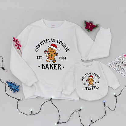 Christmas Cookie Baking Crew Sweatshirt: Festive Gingerbread Man 2024 Baker Shirt, Holiday Cookie Tester Pullover, The Cookie Crew, Christmas Family Shirt