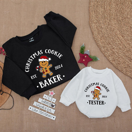 Christmas Cookie Baking Crew Sweatshirt: Festive Gingerbread Man 2024 Baker Shirt, Holiday Cookie Tester Pullover, The Cookie Crew, Christmas Family Shirt