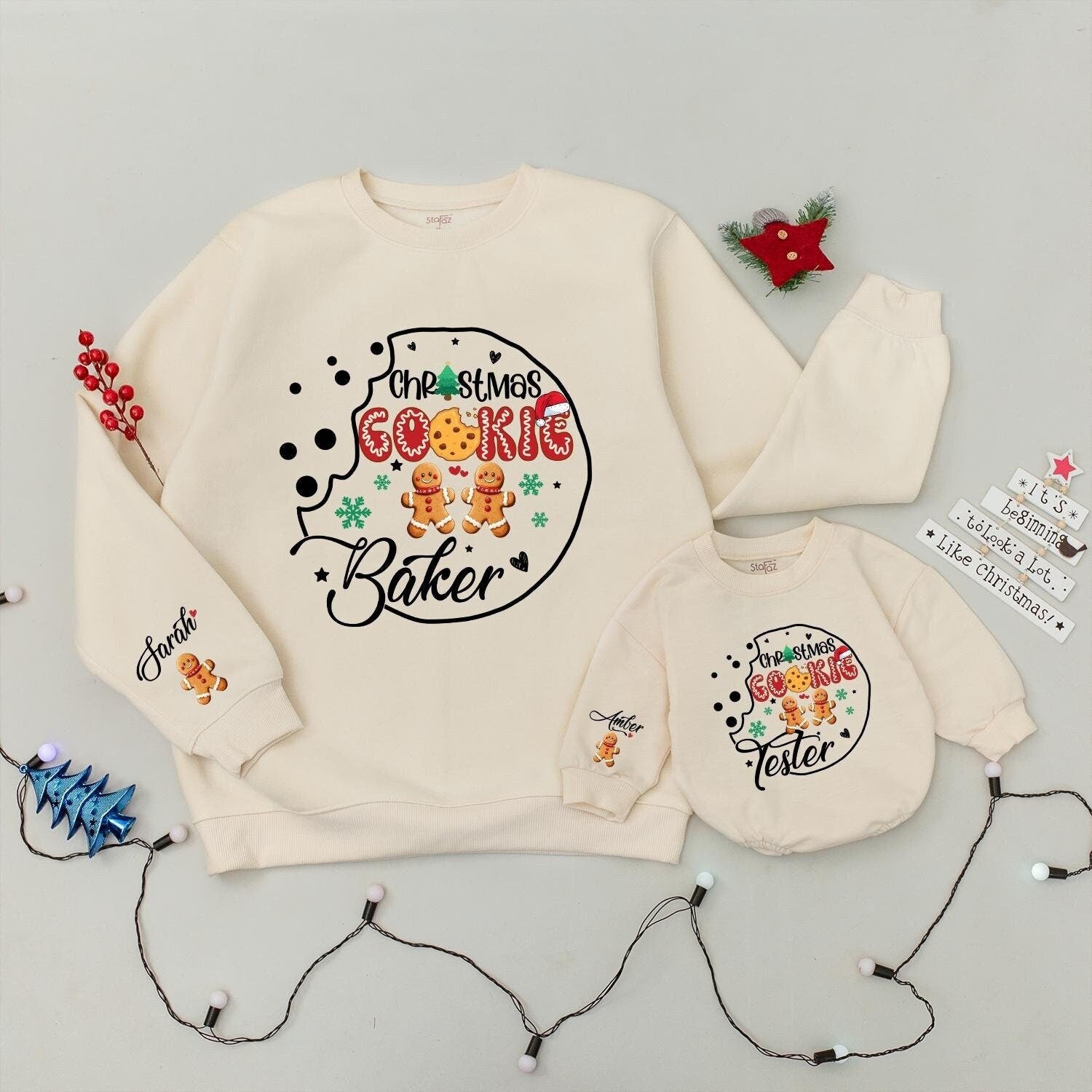 Christmas Cookie Baking Crewneck, Retro Holiday Sweater for Cookie Lover, Baker, & Tester! Festive Christmas Gift, Family Baking Shirt, Comfy & Cute! (139 chars)