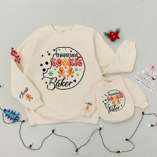 Christmas Cookie Baking Crewneck, Retro Holiday Sweater for Cookie Lover, Baker, & Tester! Festive Christmas Gift, Family Baking Shirt, Comfy & Cute! (139 chars)
