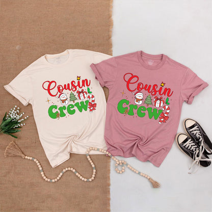 Cousin Crew Christmas Shirts: Festive Family Matching Outfits with Snowman, Tree, & Candy Cane Graphics for Toddler, Baby, and Kids Holiday Fun (138)