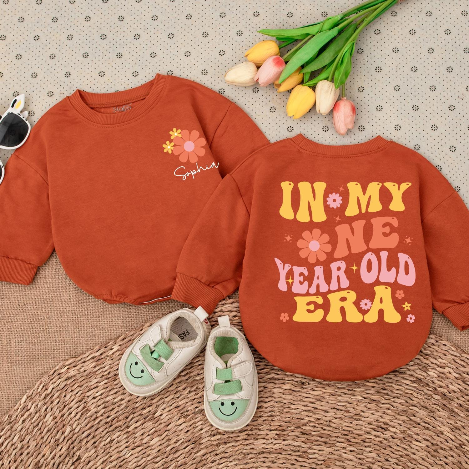 Personalized In My One Year Old Era Baby Romper First Birthday Outfit Cute Gift for Baby Boy Girl Soft Comfortable Cotton Milestone Celebration Party Clothes