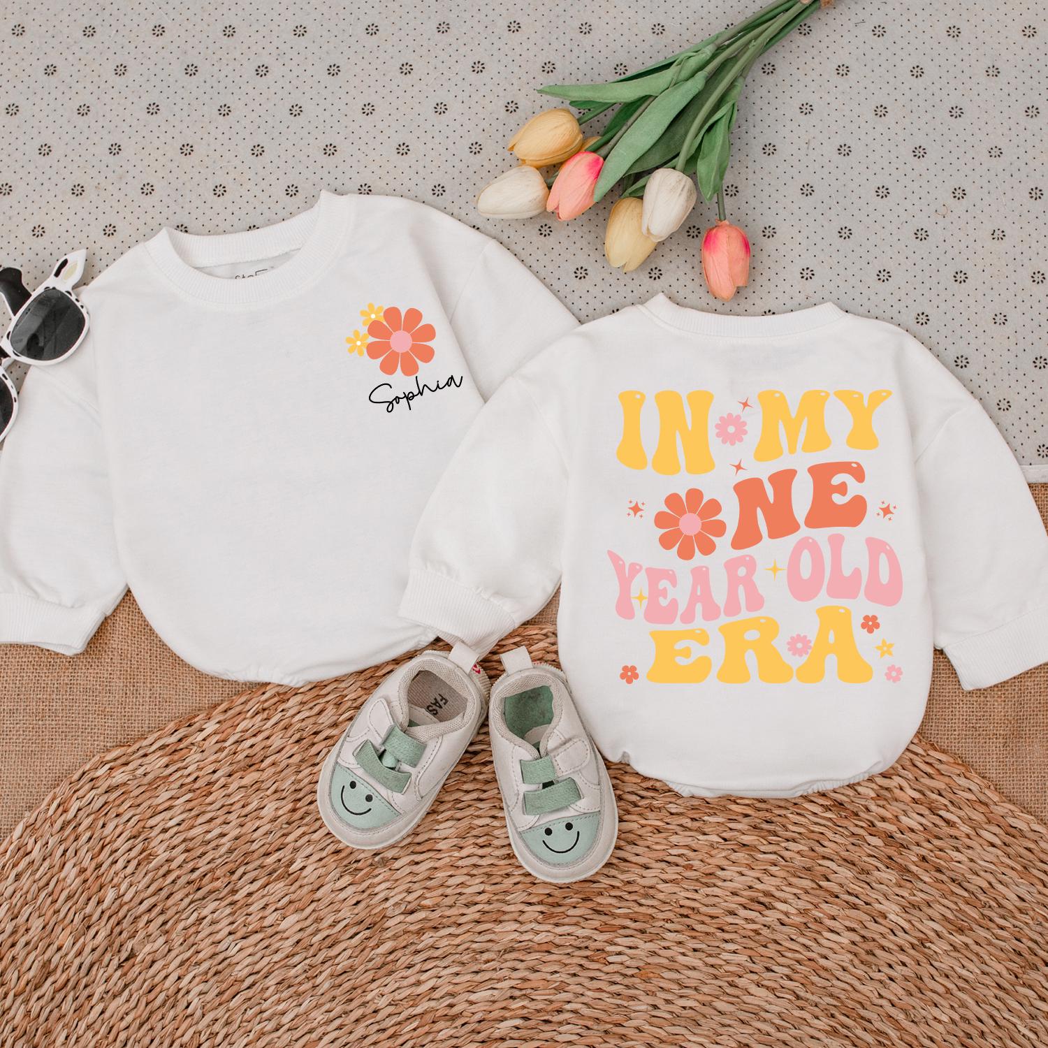 Personalized In My One Year Old Era Baby Romper First Birthday Outfit Cute Gift for Baby Boy Girl Soft Comfortable Cotton Milestone Celebration Party Clothes