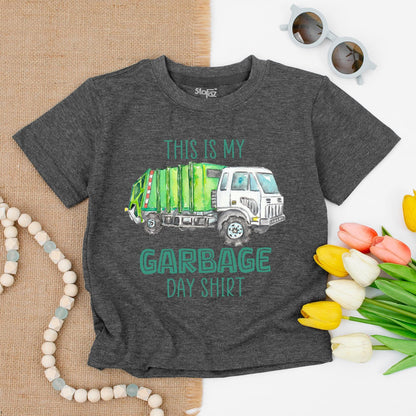 This Is My Garbage Day Toddler T-Shirt Cute Teal Garbage Truck Watercolor Outfit Birthday Gift