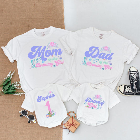 Mermaid Birthday Girl Shirt: Oneder The Sea Family Matching Outfit, Cute 1st Birthday Princess Party Tee, Happy Birthday Outfit, Mommy and Me Shirt (138 chars)