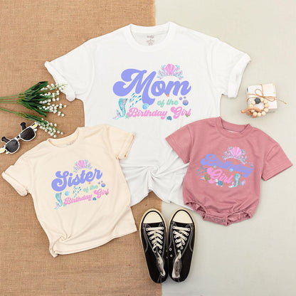 Mermaid Birthday Girl Shirt: Oneder The Sea Family Matching Outfit, Cute 1st Birthday Princess Party Tee, Happy Birthday Outfit, Mommy and Me Shirt (138 chars)