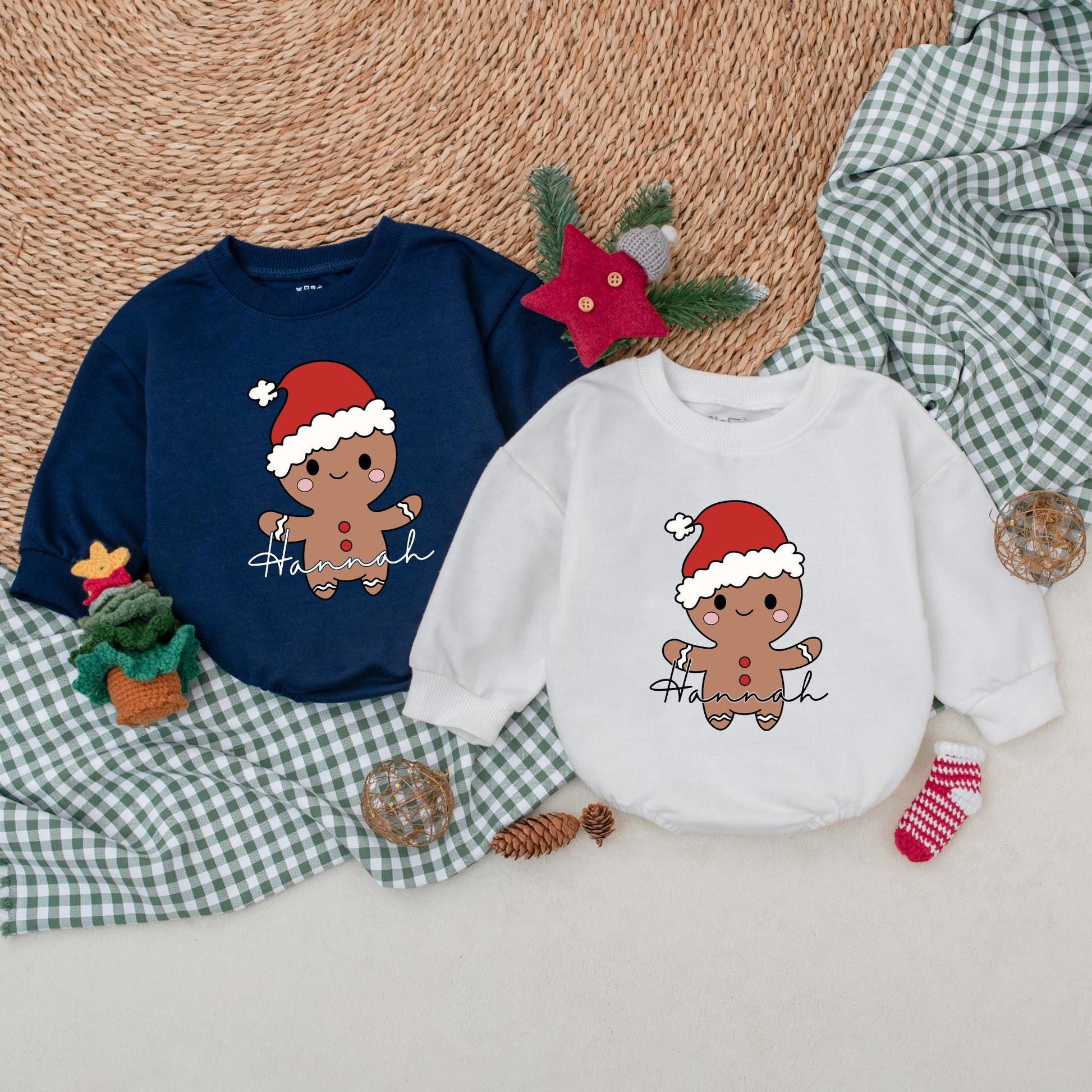 Christmas Cookie Romper Baby Boy Girl Outfit - Personalized Holiday Bubble Romper - Winter Baby Clothes - Christmas Baby Outfit