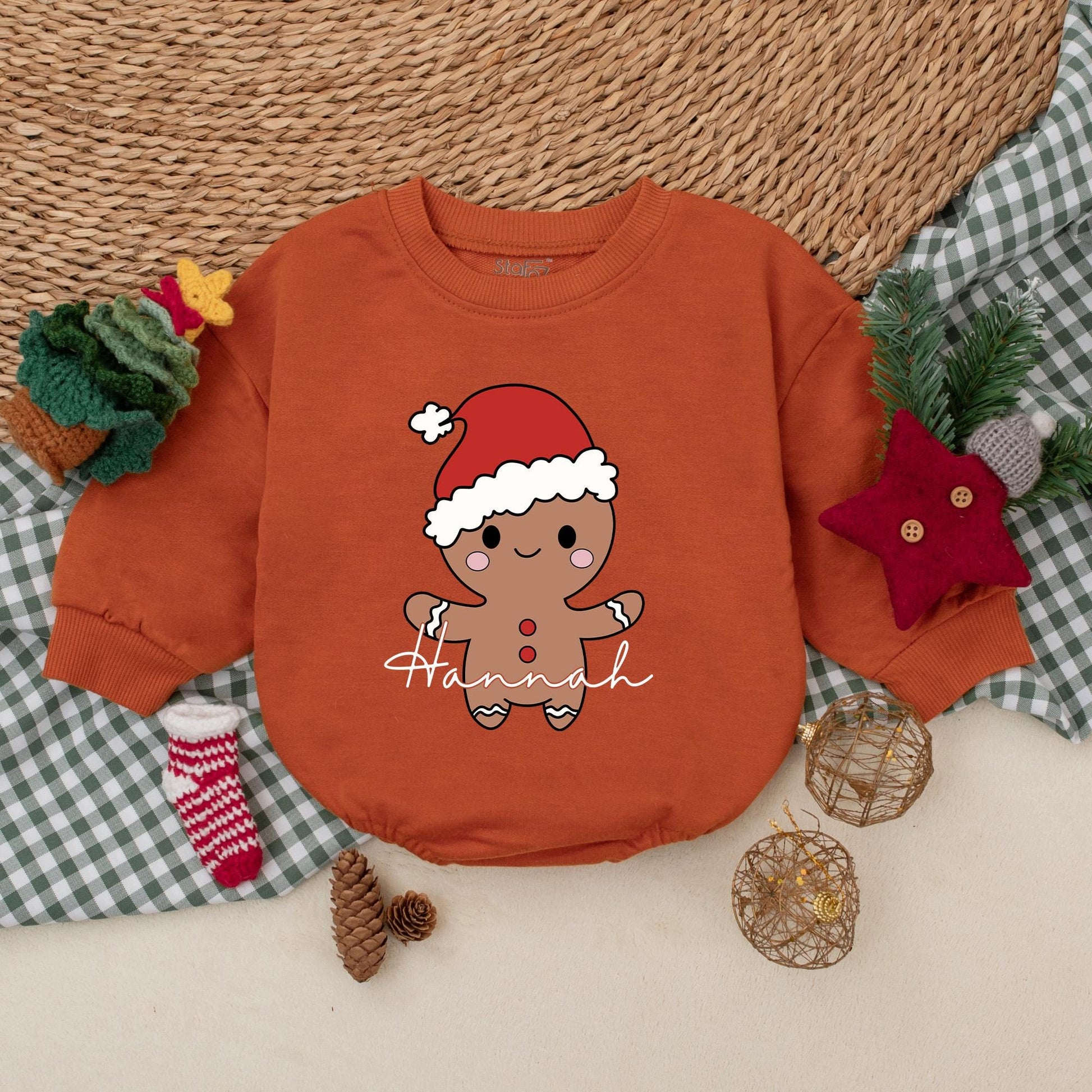 Christmas Cookie Romper Baby Boy Girl Outfit - Personalized Holiday Bubble Romper - Winter Baby Clothes - Christmas Baby Outfit