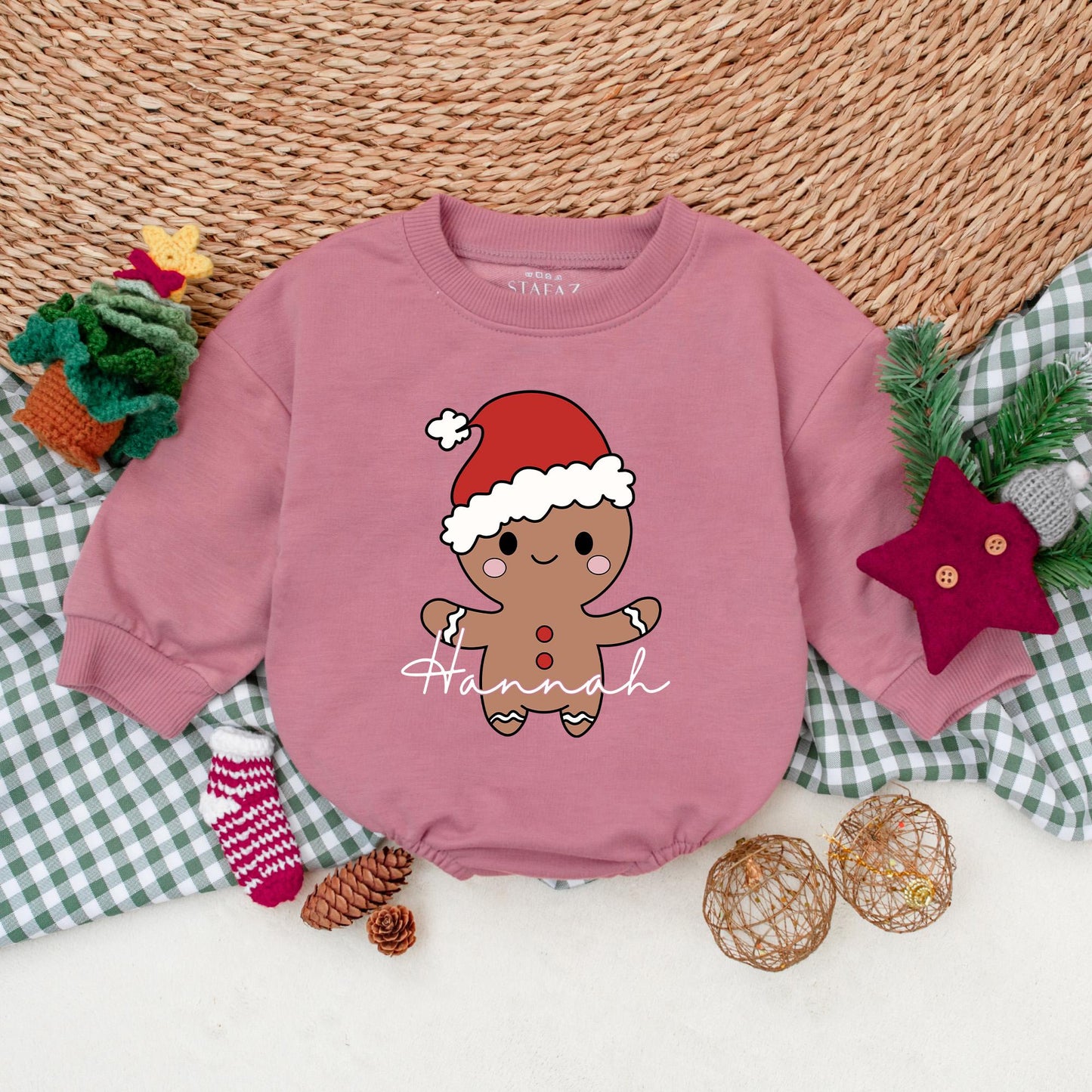 Christmas Cookie Romper Baby Boy Girl Outfit - Personalized Holiday Bubble Romper - Winter Baby Clothes - Christmas Baby Outfit