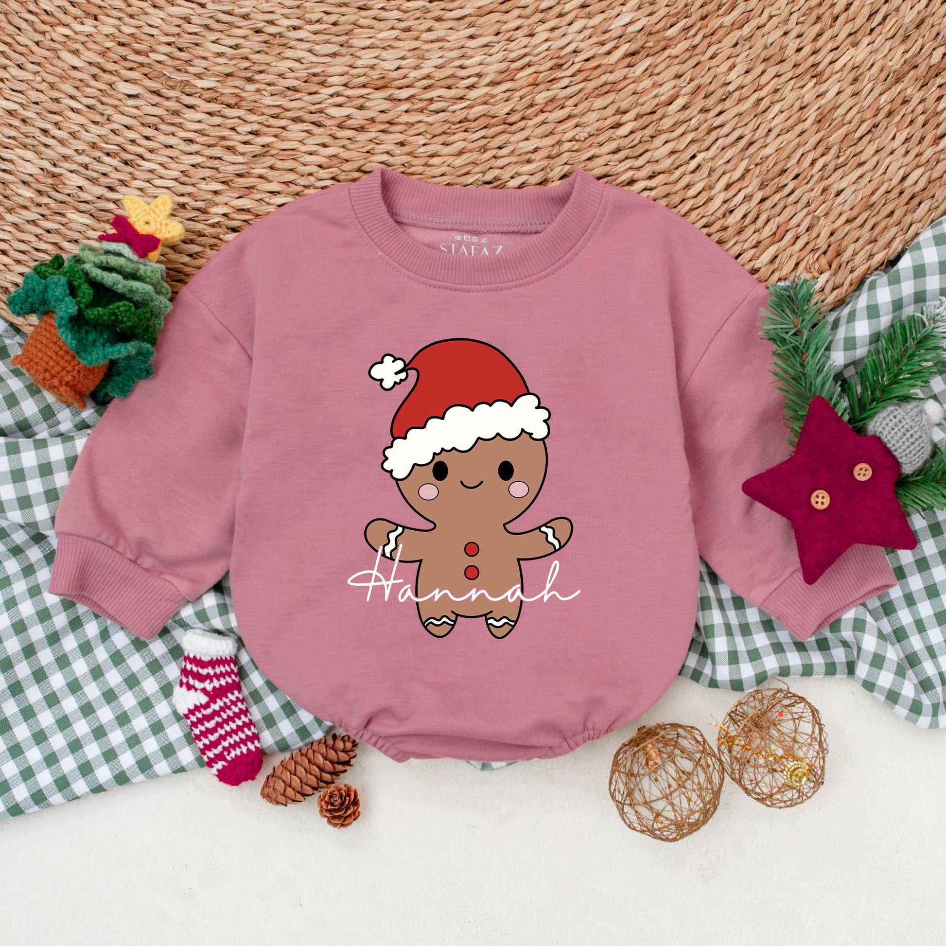 Christmas Cookie Romper Baby Boy Girl Outfit - Personalized Holiday Bubble Romper - Winter Baby Clothes - Christmas Baby Outfit