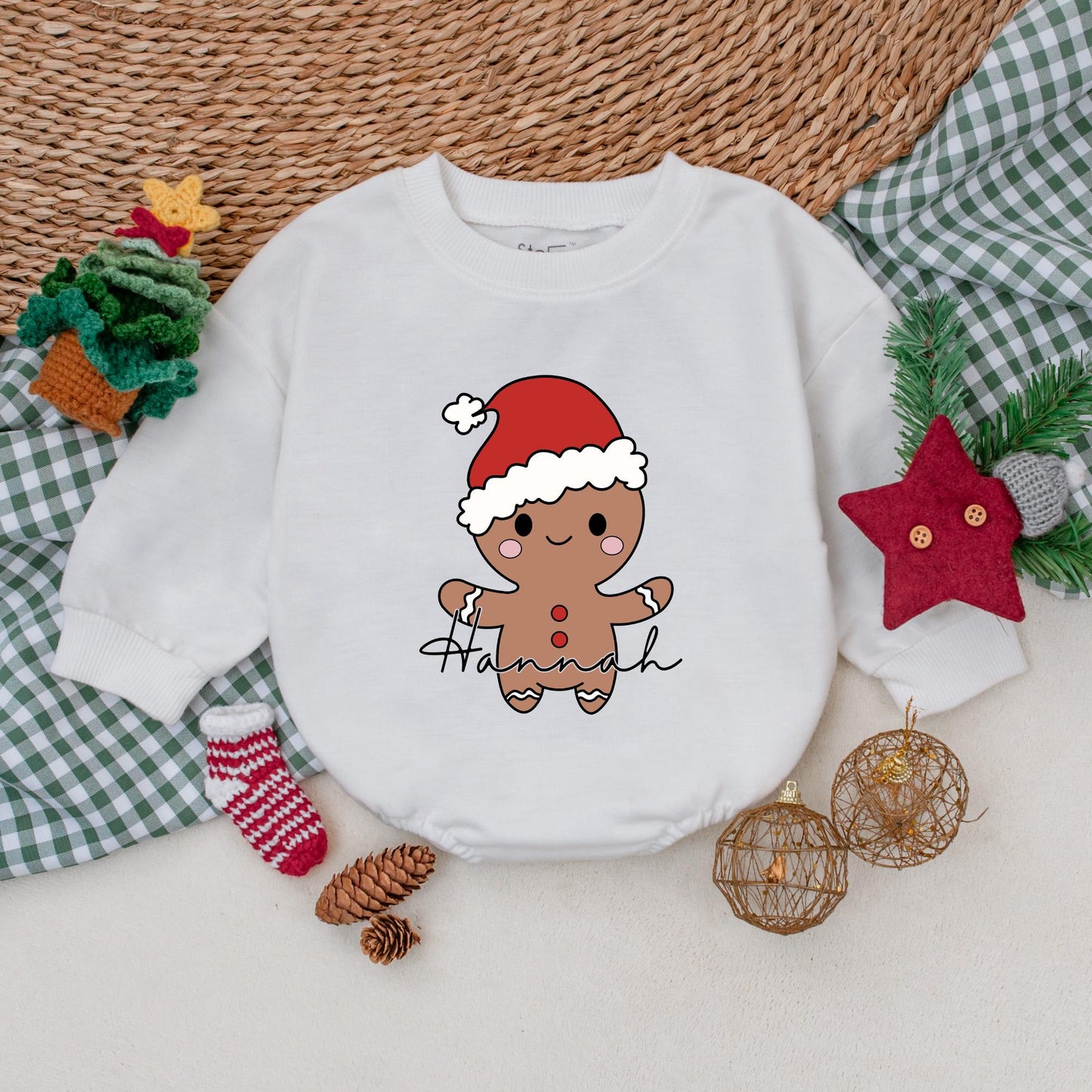 Christmas Cookie Romper Baby Boy Girl Outfit - Personalized Holiday Bubble Romper - Winter Baby Clothes - Christmas Baby Outfit