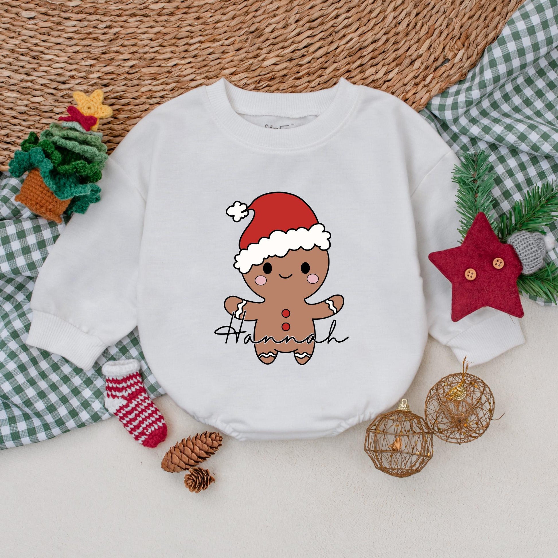 Christmas Cookie Romper Baby Boy Girl Outfit - Personalized Holiday Bubble Romper - Winter Baby Clothes - Christmas Baby Outfit