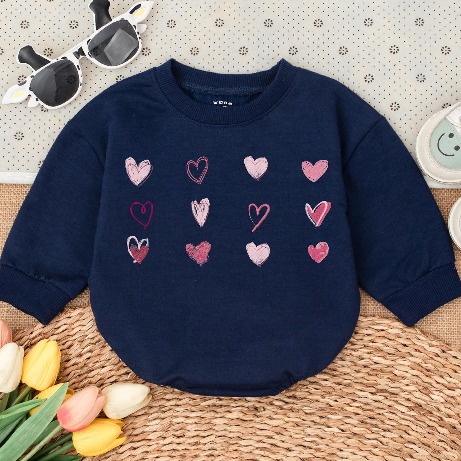 Cute Heart Valentine Baby Romper Soft Cotton Infant Outfit Adorable Love Everyday Gift Gender Neutral Newborns Valentine's Day Celebration