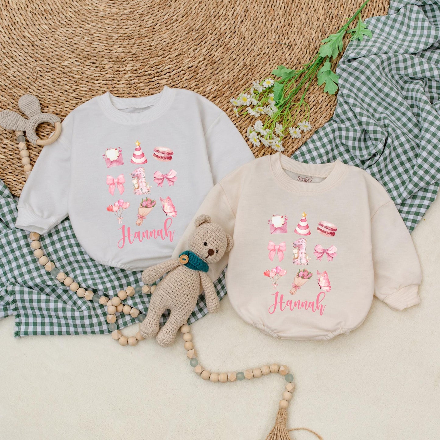 Personalized Pink Bow First Birthday Romper for Baby Girl with Name Adorable Celebration Outfit Soft Cotton Bubble Bodysuit One Year Old Era Gift