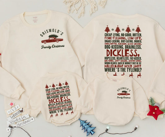 Griswold Family Christmas 2-Sided Sweatshirt Festive Retro Wagon Tree Farm Holiday Gift for Women