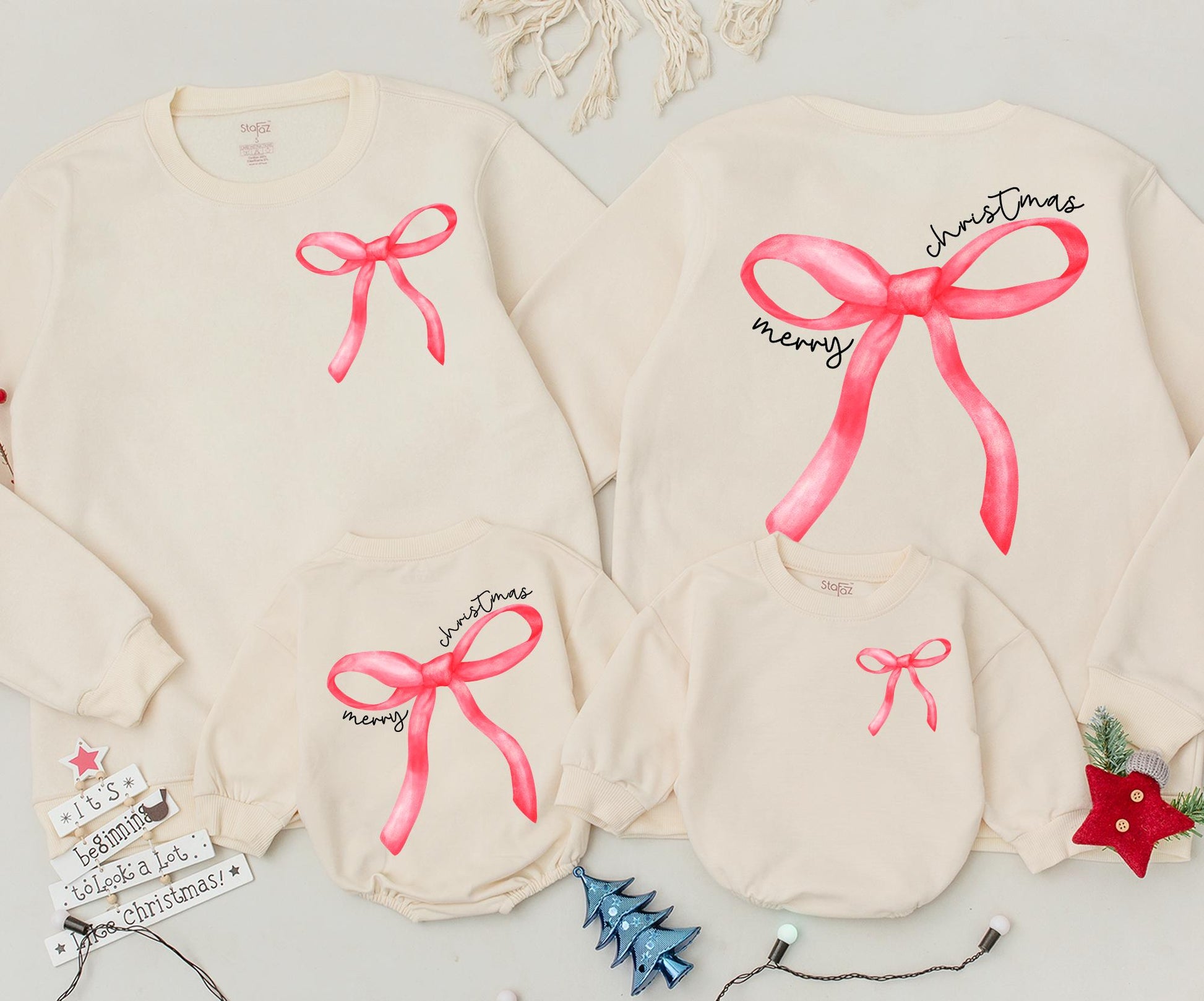 Merry Christmas Bow Sweater Outfit, Mommy and Me Matching Red Bow Sweatshirt, Baby Toddler Holiday Romper, Christmas Coquette Clothes Cute Xmas Gift (139 chars)